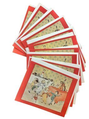 VTG 10-Count Box Notecards Museum Reproductions Olsen Line Hey Diddle Diddle Ran